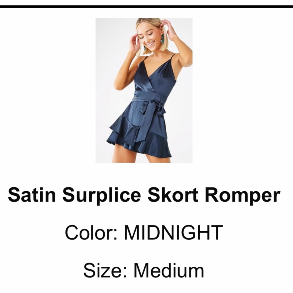 Cute Midnight Blue Satin Romper